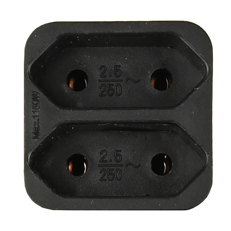 Foto van Benson stopcontact splitter - duo - zwart - voor 2 platte stekkers - verdeelstekkers
