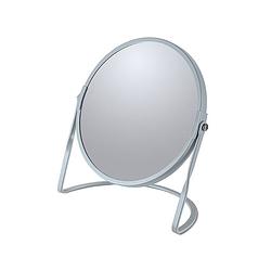 Foto van Make-up spiegel cannes - 5x zoom - metaal - 18 x 20 cm - ijsblauw - dubbelzijdig - make-up spiegeltjes