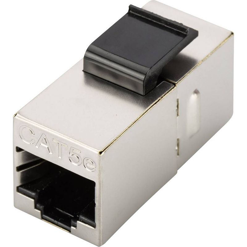 Foto van Digitus rj45 / rj45-koppeling netwerk adapter cat 5e [1x rj45-bus, rj45-bus 8p8c - 1x rj45-bus, rj45-bus 8p8c] nikkel