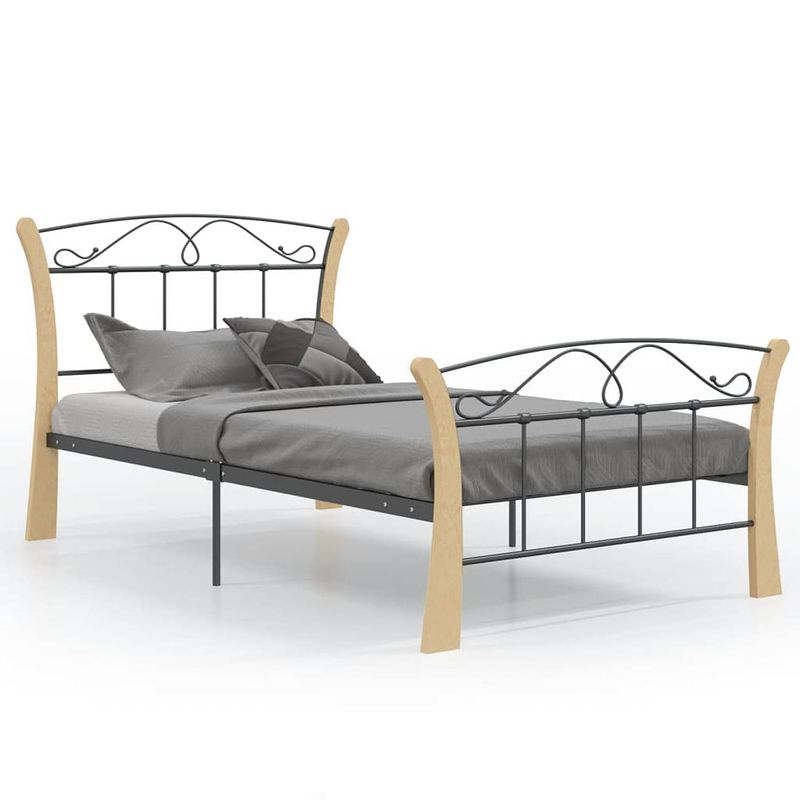 Foto van Vidaxl bedframe metaal zwart 100x200 cm