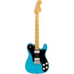 Foto van Fender american professional ii telecaster deluxe mn miami blue elektrische gitaar met koffer