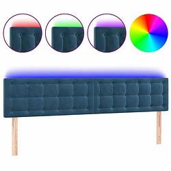 Foto van Vidaxl hoofdbord led 180x5x78/88 cm fluweel donkerblauw