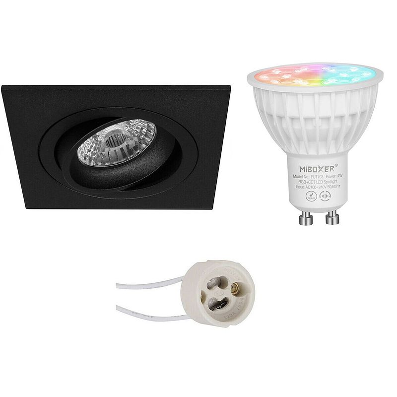 Foto van Mi-light miboxer - led spot set gu10 - smart led - wifi led - slimme led - 4w - rgb+cct - aanpasbare kleur - dimbaar -