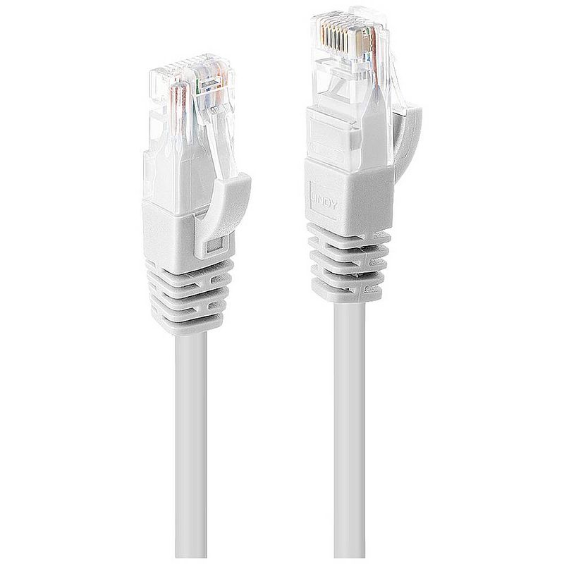 Foto van Lindy 48099 rj45 netwerkkabel, patchkabel cat 6 u/utp 20.00 m wit 1.0 stuk(s)