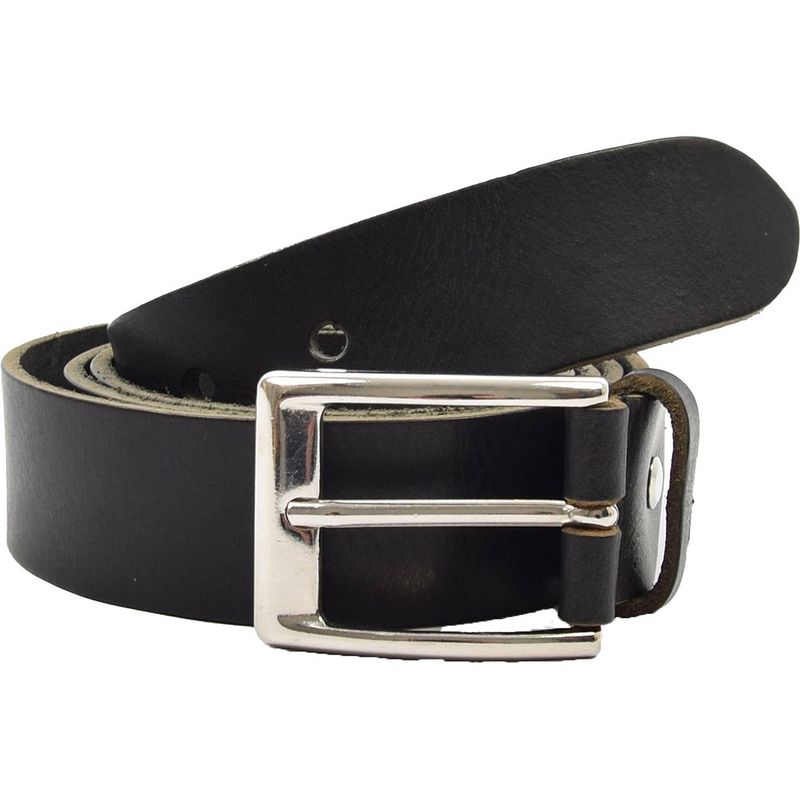 Foto van Riem - riemen - zwart - 3 cm - unisex - 100% leren - leder - riem maat 115