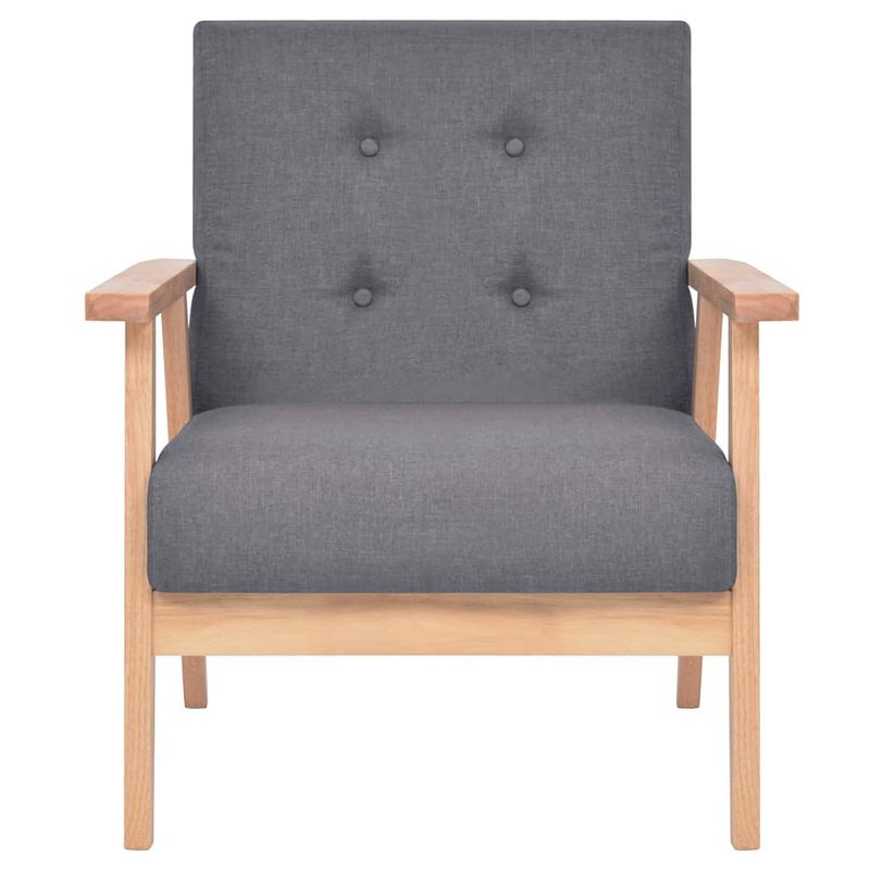 Foto van The living store fauteuil comfort - fauteuils - 64.5 x 67 x 73.5 cm - donkergrijs