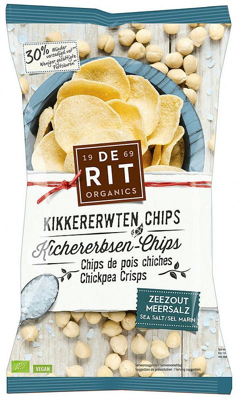 Foto van De rit kikkererwten chips zeezout