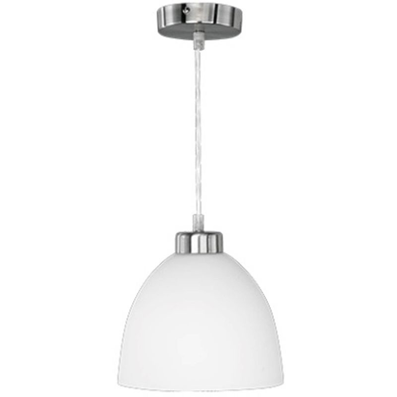 Foto van Led hanglamp - trion dolina - e27 fitting - 1-lichts - rond - mat chroom - aluminium