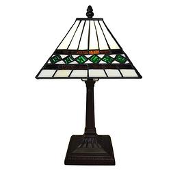 Foto van Lumilamp tiffany tafellamp 20*20*34 cm beige kunststof glas tiffany bureaulamp tiffany lampen glas in lood beige