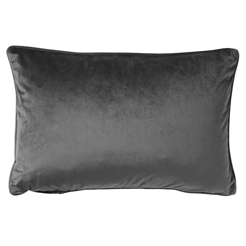 Foto van Dutch decor finn - kussenhoes velvet charcoal gray 40x60 cm - grijs - grijs