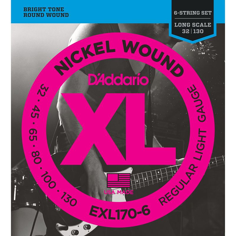 Foto van D'saddario exl170-6 snarenset 6-snarige elektrische basgitaar