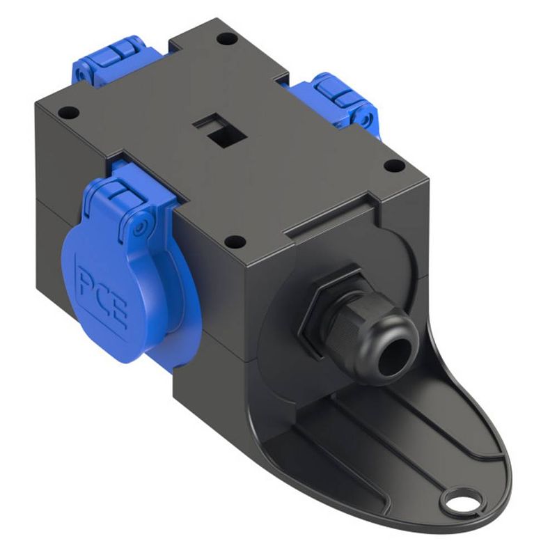 Foto van Pce 9430406 stopcontactsplitter 3-voudig zwart, blauw