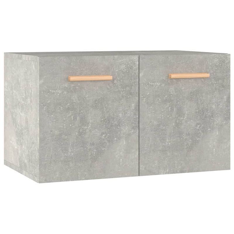 Foto van The living store wandkast betongrijs - 60 x 36.5 x 35 cm - bewerkt hout