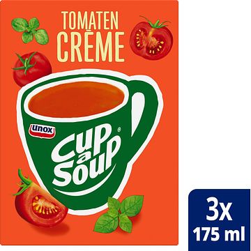 Foto van 2 zakken soep a 570 ml, pakken cupasoup a 3 stuks of single verpakkingen noodles of pasta | unox cupasoup tomaten creme 3 x 175ml aanbieding bij jumbo