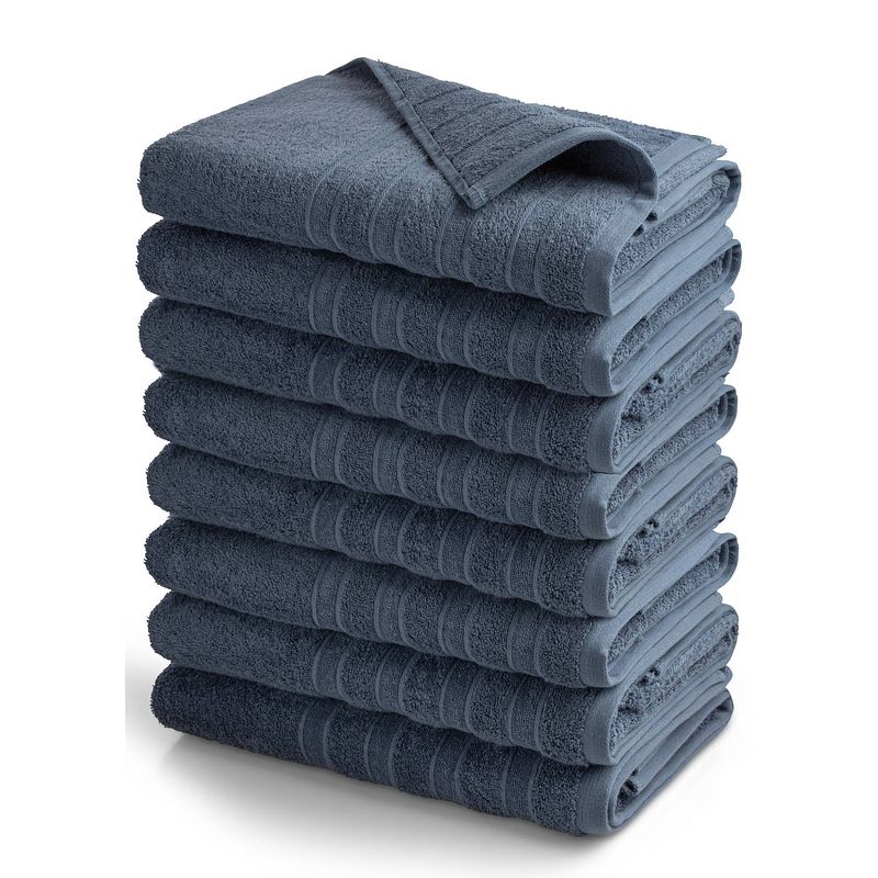 Foto van Outlet badtextiel - set van 8 - badlaken 70x140 - jeans blauw