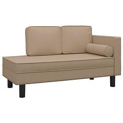 Foto van The living store chaise longue - cappuccino kunstleer - 118 x 55 x 57 cm - duurzaam - comfortabel