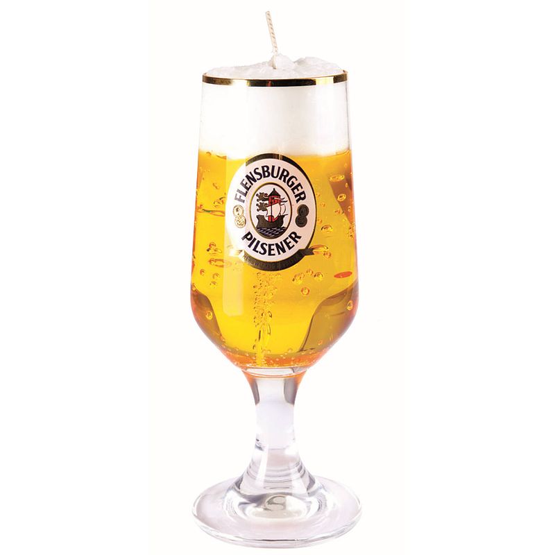 Foto van Bierglas gadget/kado bierkaars - duits bier - 20 cm - vaderdag/verjaardag - geurkaarsen