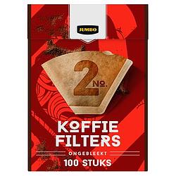 Foto van Jumbo koffiefilters no. 2 ongebleekt 100 stuks