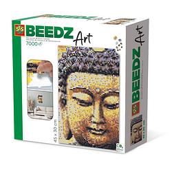 Foto van Ses strijkkraalkunstwerk beedz art boeddha 30 x 45,5 cm 9-delig