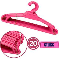 Foto van Synx tools kinder kledinghangers - kleerhangers - 20 stuks - hanger - roze kleurenmix - kledinghangers baby - kinderkled