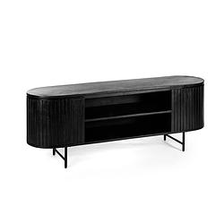 Foto van Furntastik fafe tv-meubel 2d, 155 cm, zwart