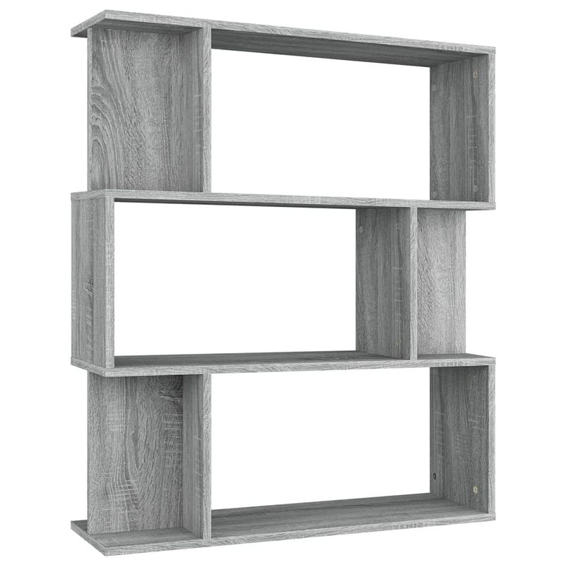 Foto van The living store boekenkast grey sonoma eiken - 80 x 24 x 96 cm - duurzaam hout - veelzijdig