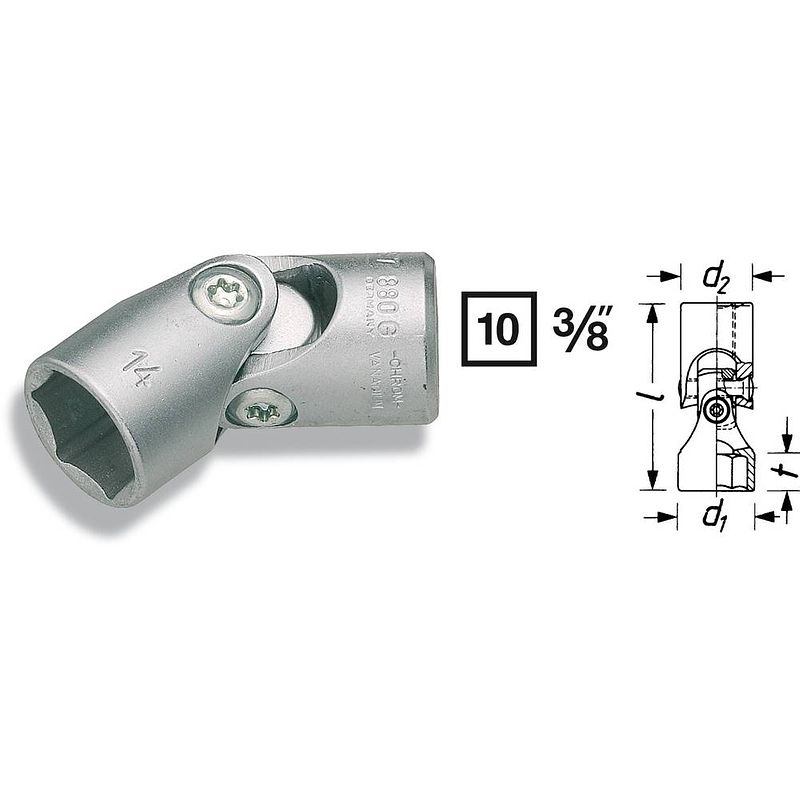 Foto van Hazet hazet 880g-14 dop (zeskant) kniegewrichtsleutelinzet 14 mm 3/8 (10 mm)