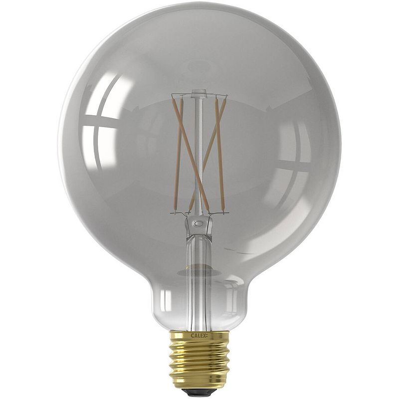 Foto van Calex - led lamp - globe - smart led g125 - e27 fitting - dimbaar - 7w - aanpasbare kleur cct - grijs