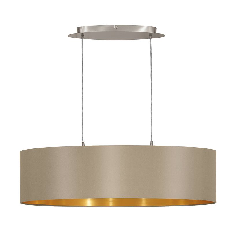 Foto van Eglo maserlo hanglamp - e27 - 78 cm - taupe/goud