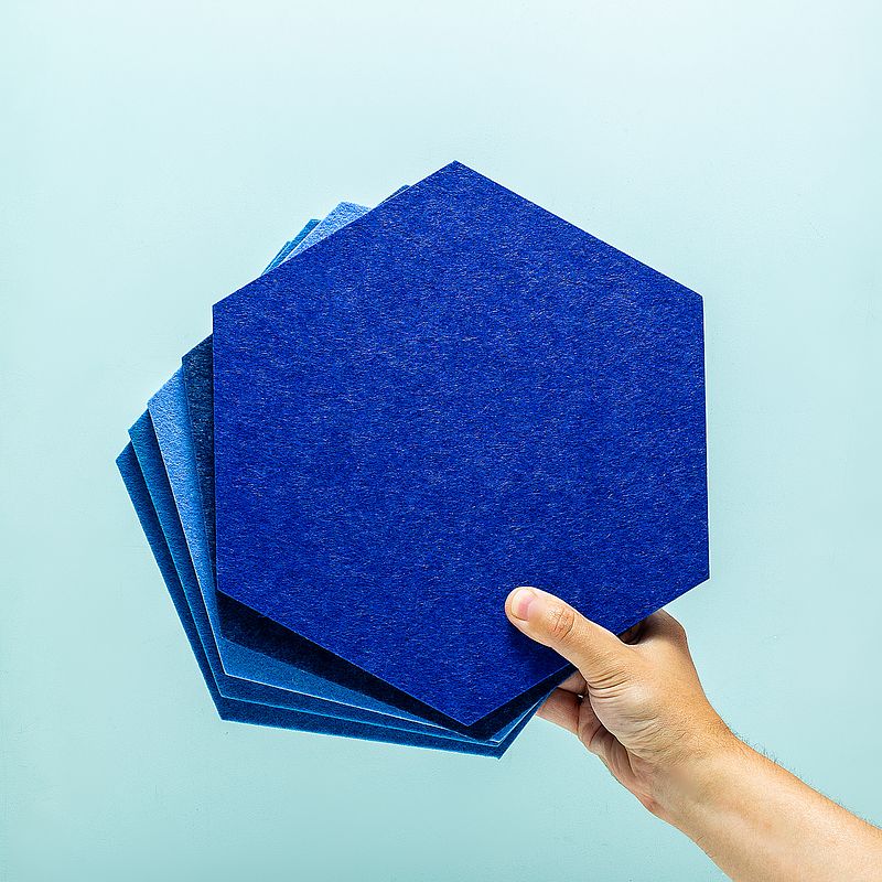Foto van Zelfklevende hexagon prikborden (set van 5) - blauwe tinten