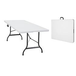 Foto van Casa klaptafel camping tafel tuintafel opvouwbare tafel wit - kunststof 183 x 76 x 74 cm