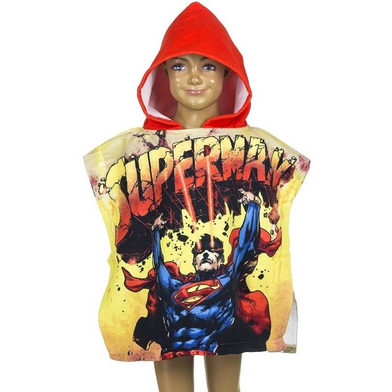 Foto van Superman badcape met rode capuchon voor kinderen - badcapes