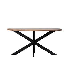 Foto van Giga meubel eettafel ovaal - naturel - 160cm - eettafel kim