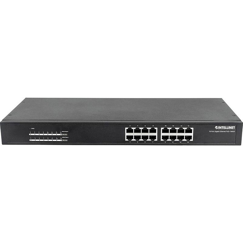 Foto van Intellinet 560993 netwerk switch 16 poorten 1 gbit/s poe-functie