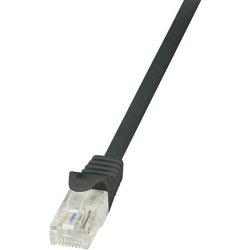 Foto van Logilink cp1063u rj45 netwerkkabel, patchkabel cat 5e u/utp 3.00 m zwart snagless 1 stuk(s)