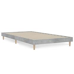 Foto van The living store bedframe glad oppervlak - multiplex lattenbodem - betongrijs - 193x93x20cm