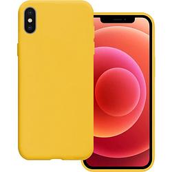 Foto van Basey iphone xs hoesje siliconen hoes case cover iphone xs-geel