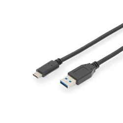 Foto van Ansmann usb-kabel usb 3.2 gen1 (usb 3.0 / usb 3.1 gen1) usb-c stekker, usb-a stekker 1.00 m zwart afgeschermd (dubbel) ak-300146-010-s