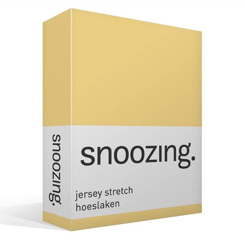 Foto van Snoozing jersey stretch - hoeslaken - 160/180x200/220/210 - geel