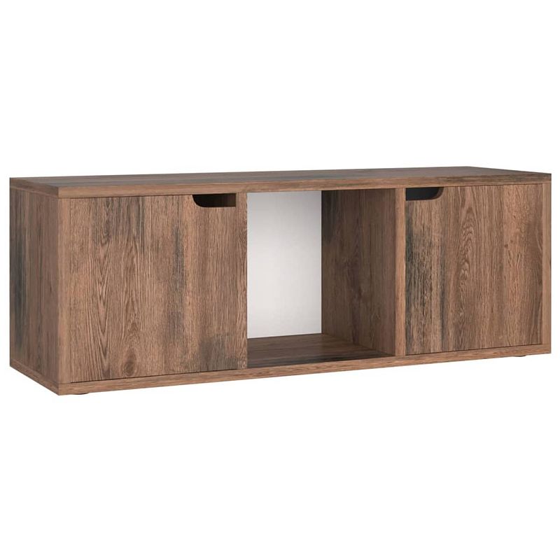 Foto van The living store televisiemeubel - gerookt eiken - 88.5 x 27.5 x 30.5 cm - massieve constructie