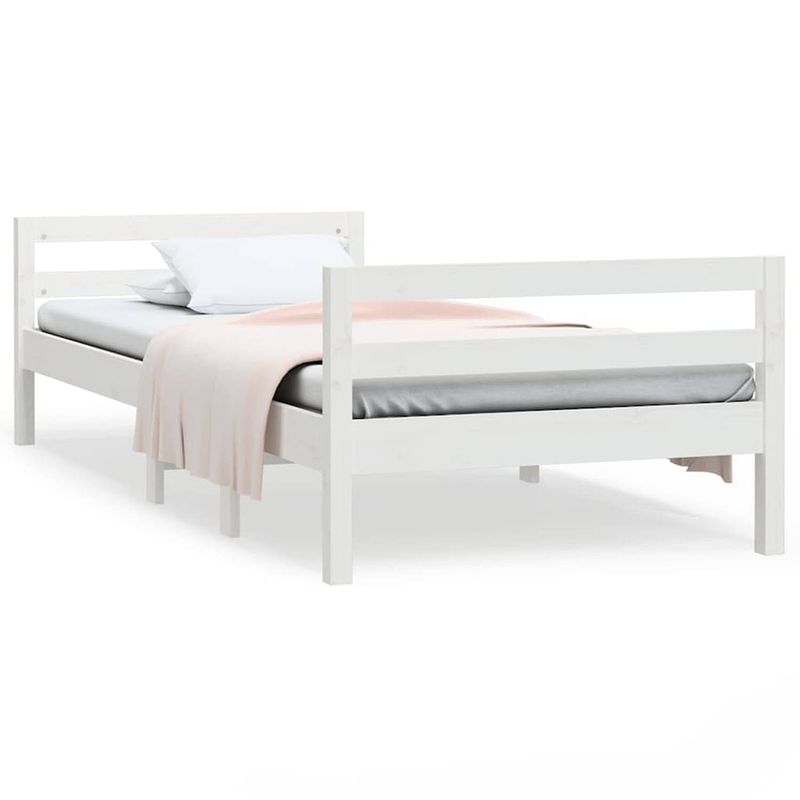 Foto van The living store bedframe - klassiek houten bedframe - 195.5 x 80.5 x 52.5 cm - massief grenenhout