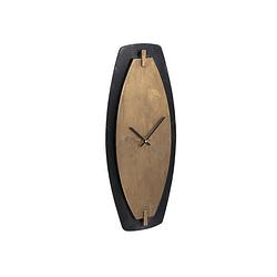 Foto van Ptmd zanni gold metal wall clock on black shaped oval