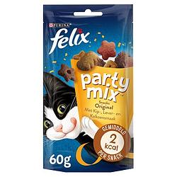 Foto van Felix® party mix original met kip, lever & kalkoensmaak kattensnacks 60g bij jumbo