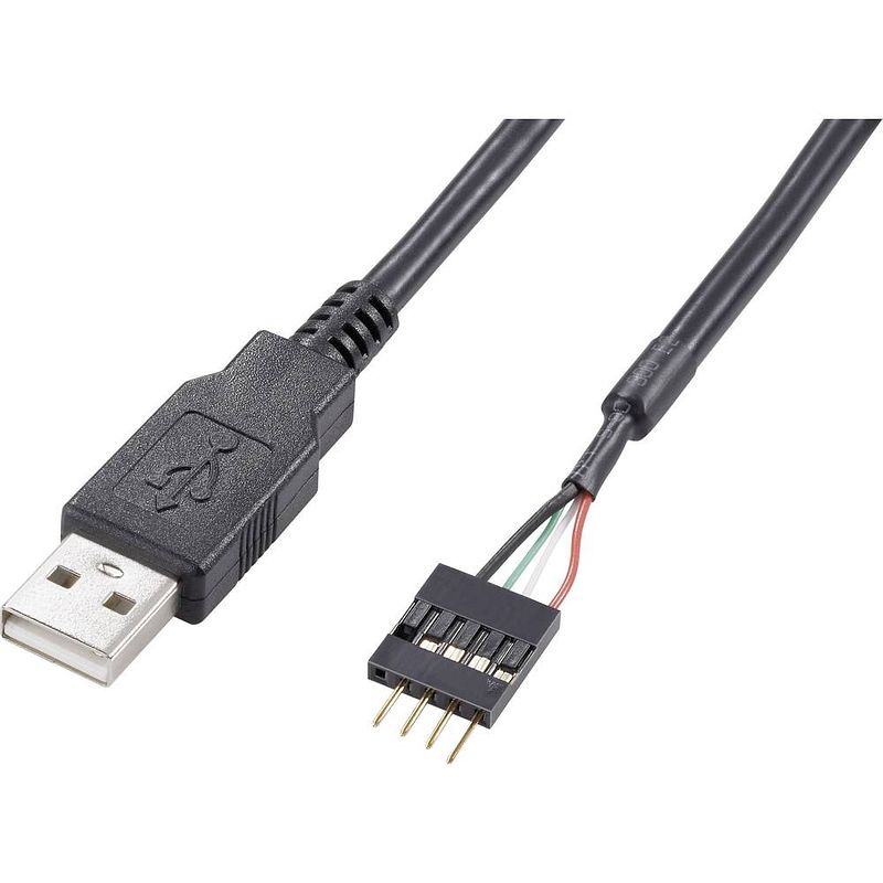 Foto van Akasa usb-kabel usb 2.0 shrouded header 4-polig, usb-a stekker 40.00 cm zwart vergulde steekcontacten, ul gecertificeerd exusbie-40