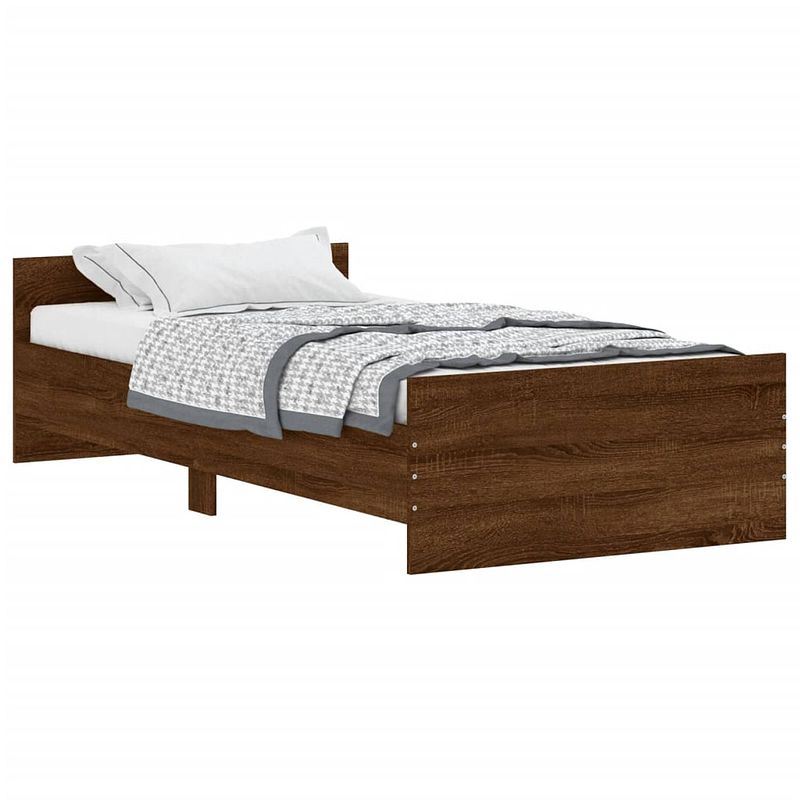 Foto van Vidaxl bedframe bewerkt hout bruin eikenkleur 90x190 cm