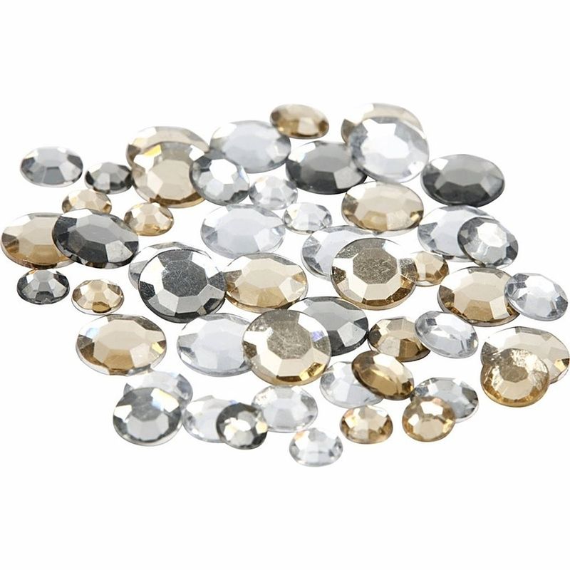 Foto van Ronde strass steentjes zilver mix 360 stuks - hobbydecoratieobject