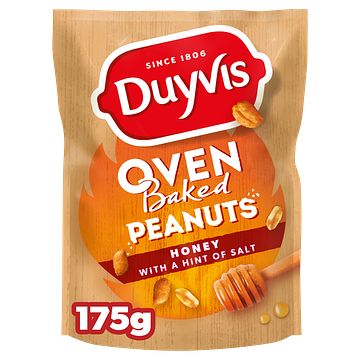 Foto van Duyvis oven baked pinda's honey 175gr bij jumbo