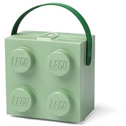 Foto van Set van 2 - lunchbox brick 4 met handvat, zandgroen - lego