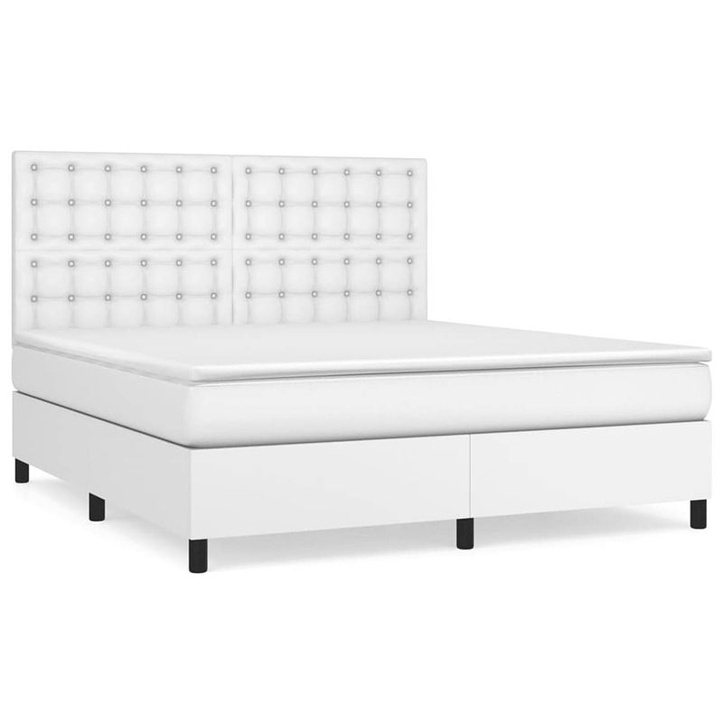 Foto van The living store boxspringbed - comfort - bed - 160 x 200 cm - duurzaam kunstleer