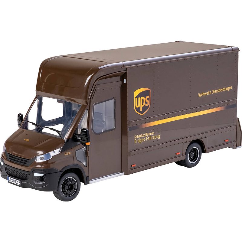 Foto van Happy people bezorgbus rc ups iveco 56 cm bruin 16-delig